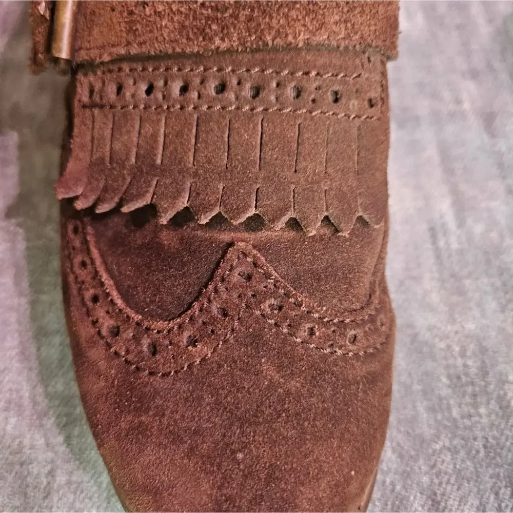 Ann Taylor Brown Suede Kiltie Loafers - Picture 7 of 7